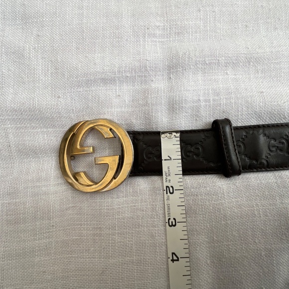 Gucci Guccissima Embossed Brown Leather Gg Marmont Belt Size 90/36 Made in Italy - Picture 5 of 13